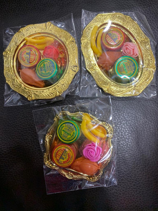 Fibre mini plates with haldi kumkum