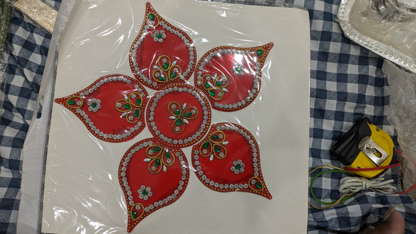 Rangoli acrylic design red