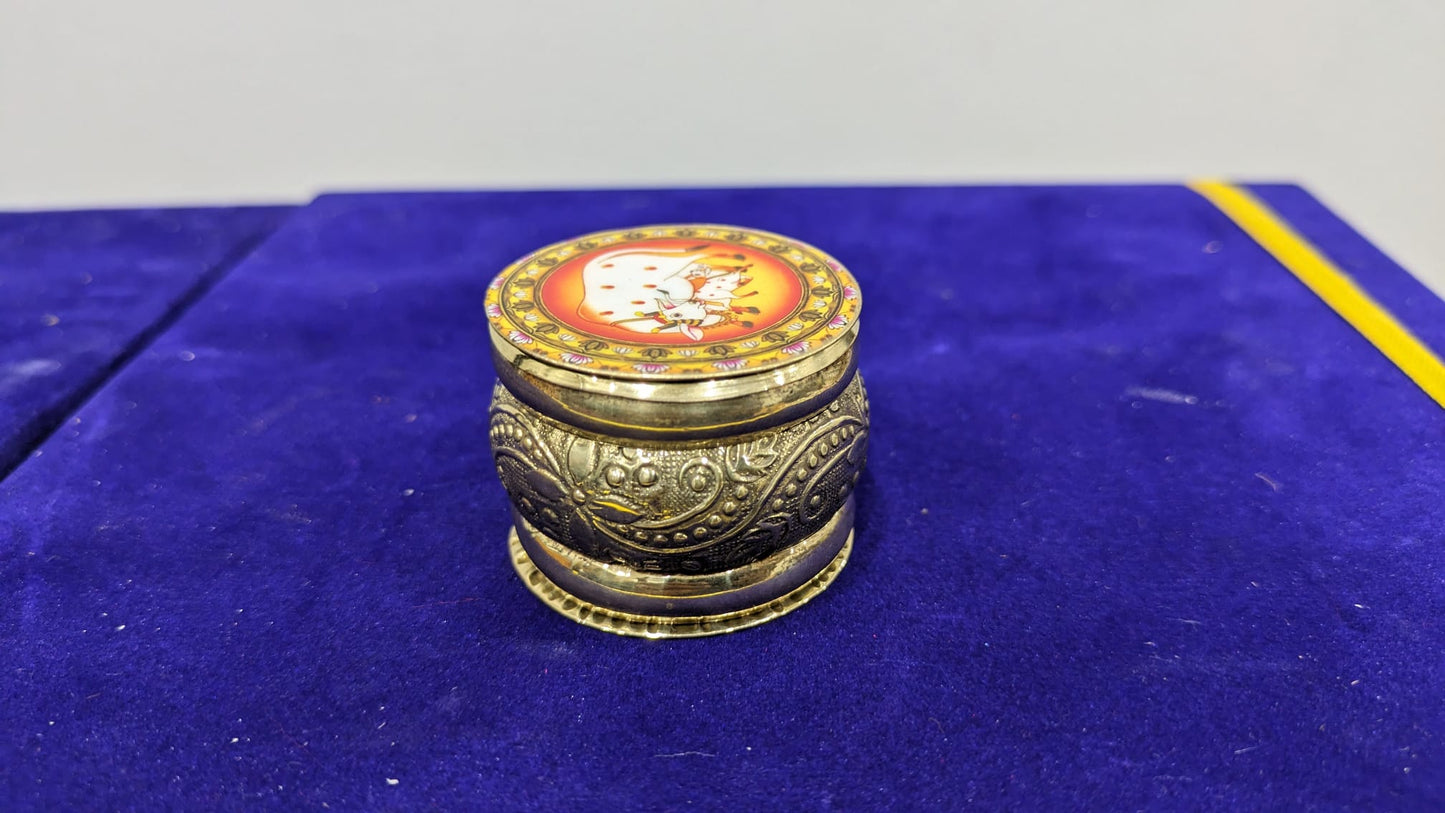 Brass designer kumkum box