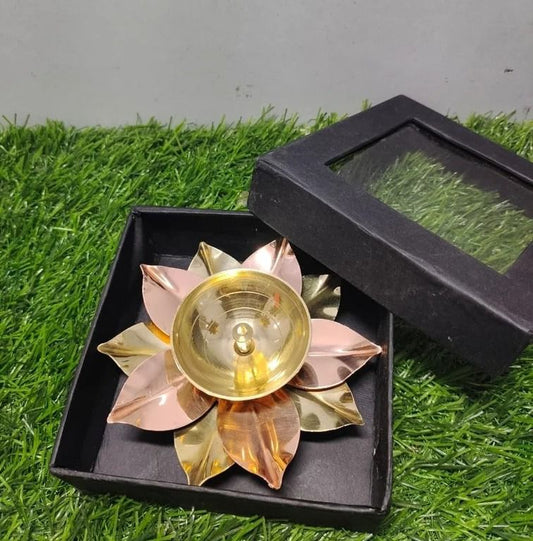 Brass Lotus Diya - small